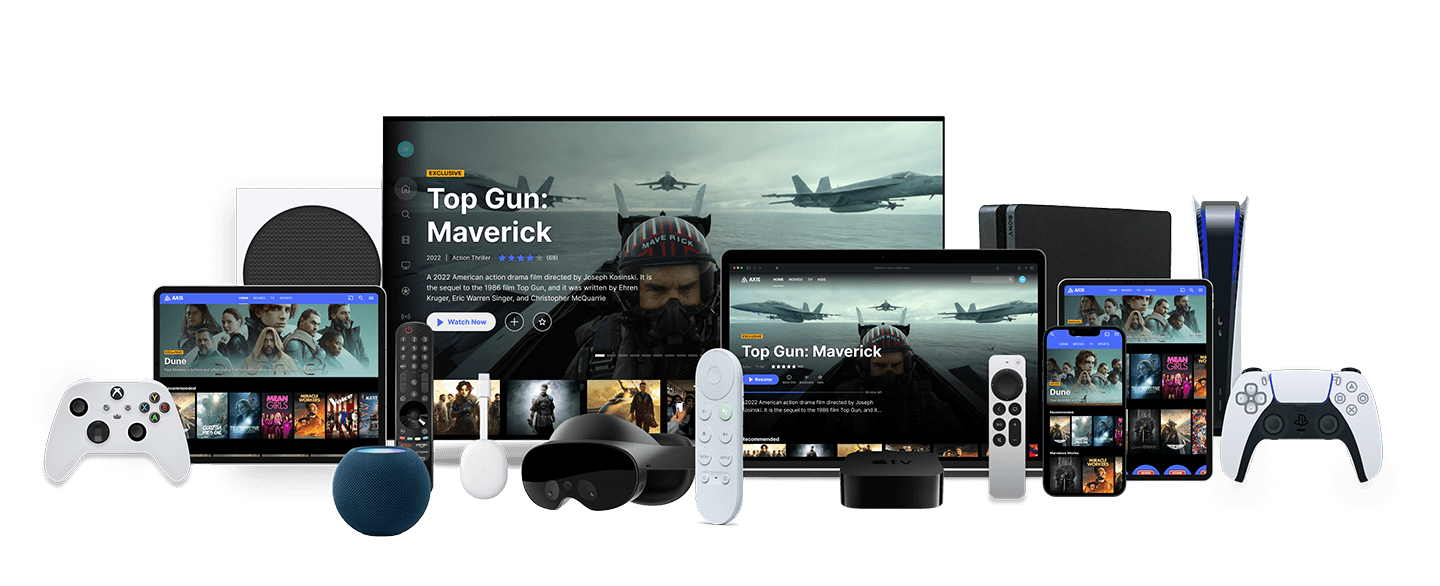 Deltatre's AXIS is available on a very long list of devices including TV, set-top-boxes, games consoles, mobile, tablet, desktop.